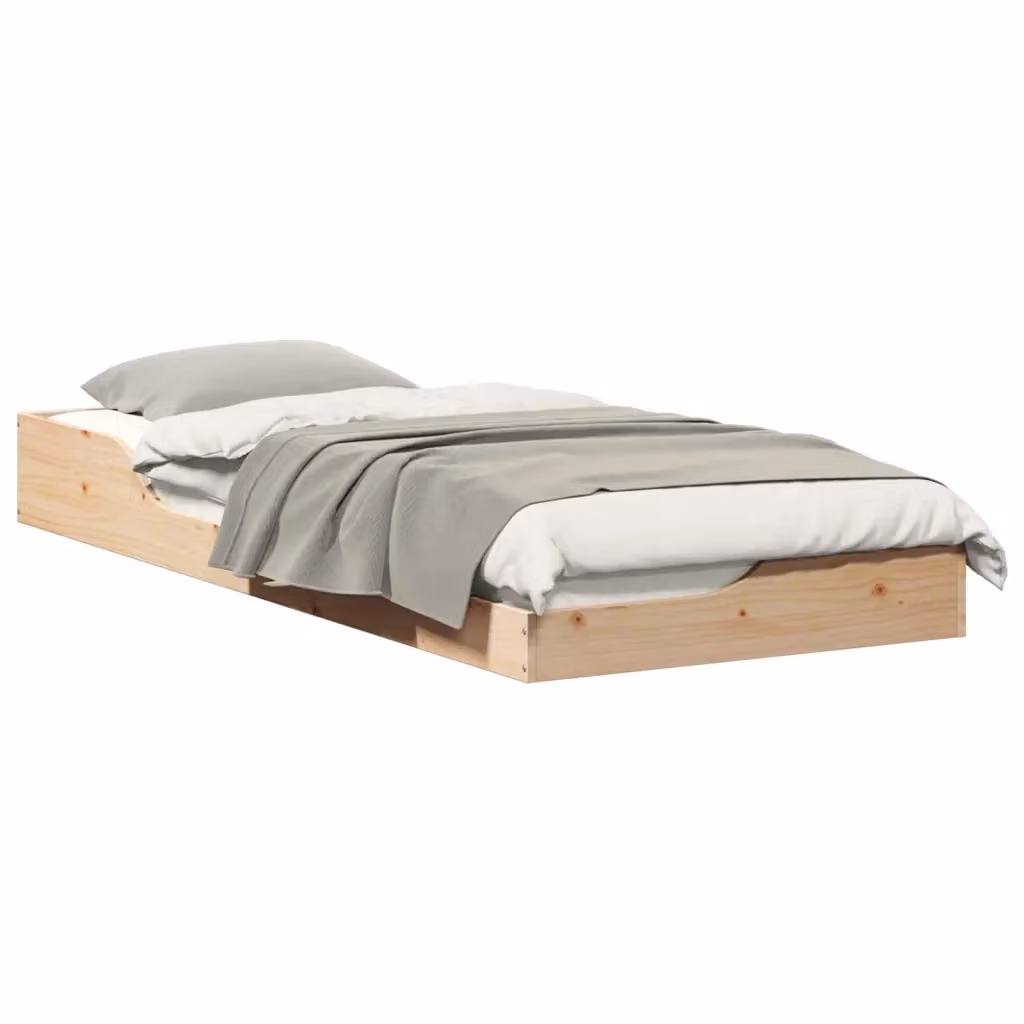 Giroletto in pino massello marrone con cassetti per camera da letto L: 103,5 cm, P: 223,5 cm, H: 110 cm – 2