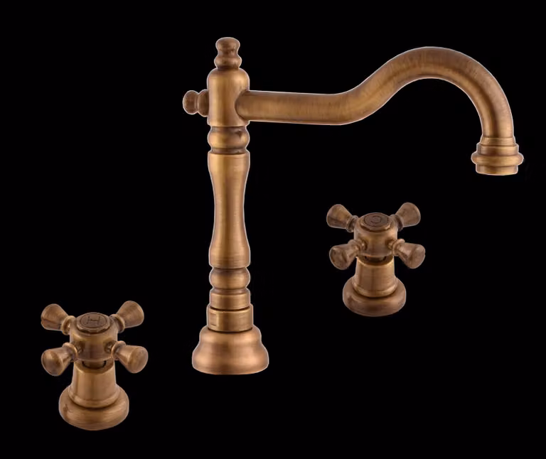 Miscelatore per lavabo con scarico click-clack MORAVA OLD BRASS, Colore: old brass, Dimensione: 3/8'' (MK332.0SM)