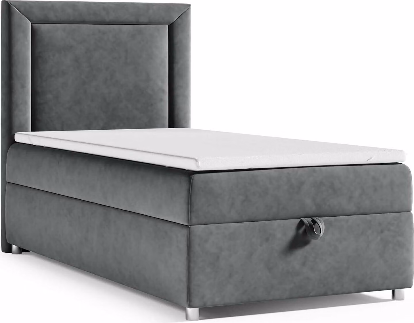 Letto boxspring con contenitore Trinity K-3 SINGLE Materasso a molle Bonell incl. topper, con consegna, montaggio e smaltimento 80x200-GRAPHIT