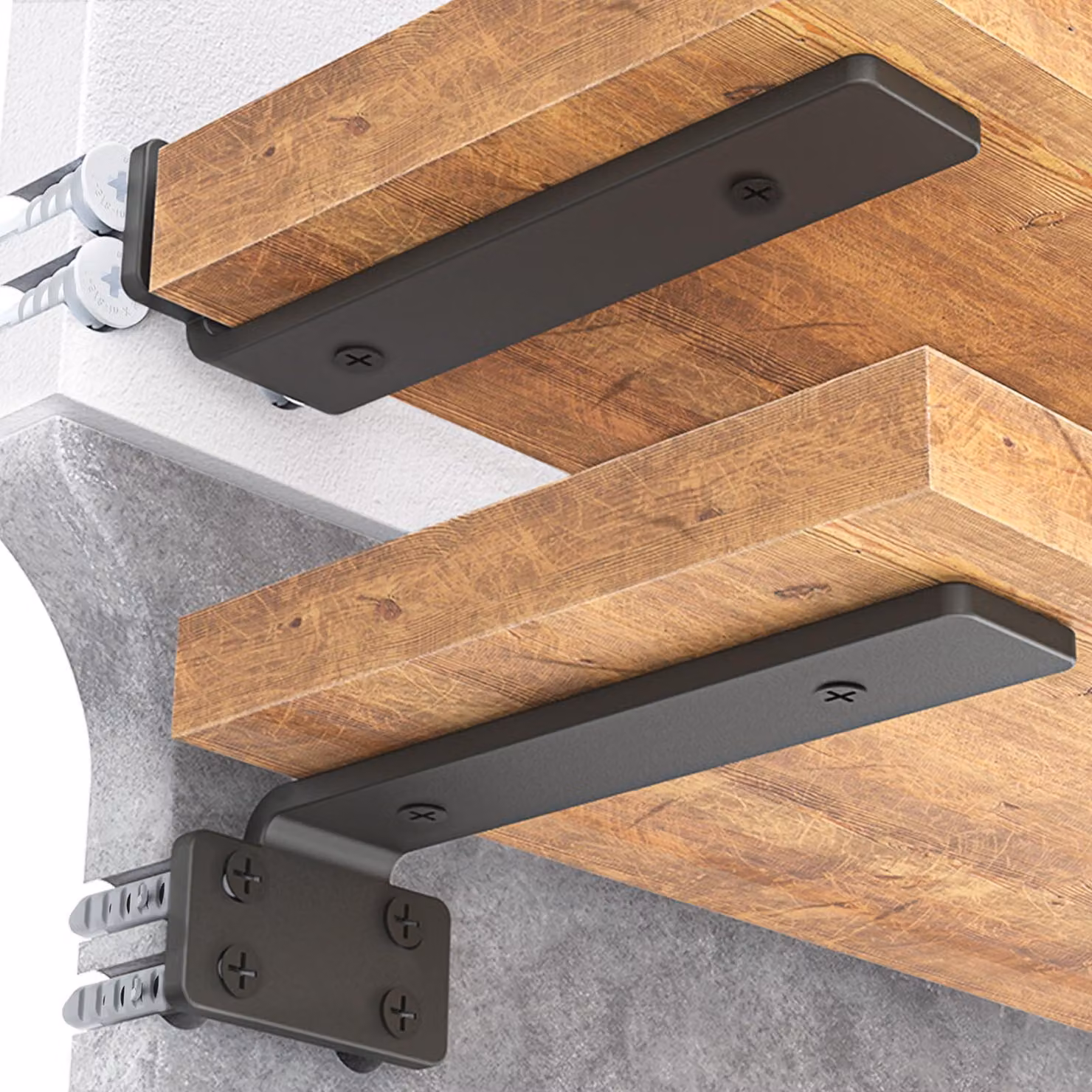 Angolo di raccordo da 25,4 cm, confezione da 6 pezzi, in metallo, colore nero, per cucina