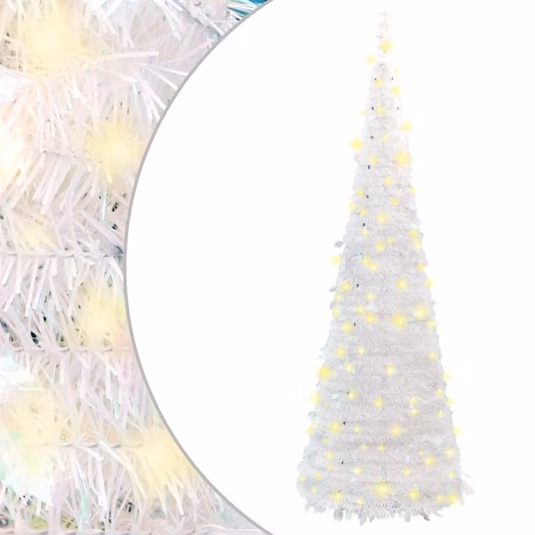 Maison Exclusive - Albero di Natale artificiale pop-up con 150 luci LED, colore bianco, altezza 180 cm
