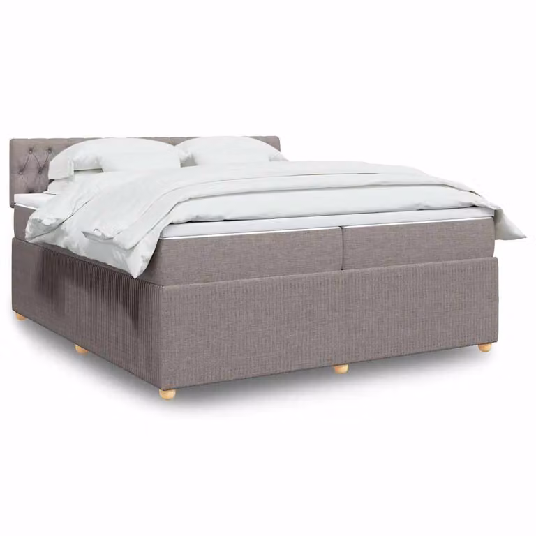 Letto Ibrido vidaXL con Materasso a Molle Insacchettate in Legno di Pino e Tessuto Beige o Grigio L/P/H: 200 x 200 x 100,5 cm