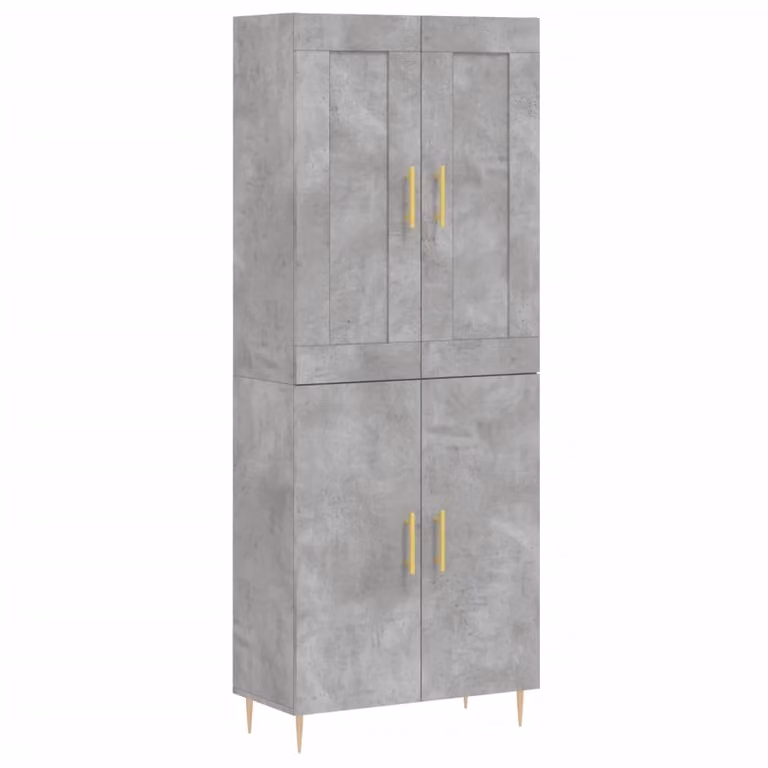 Credenza Grigio Cemento 69,5x34x180 cm in Legno Multistrato
