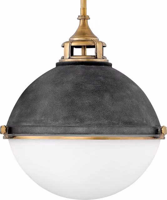Lampadario Contemporaneo Fletcher Acciaio Zinco Antico Ottone 3 Luci E27