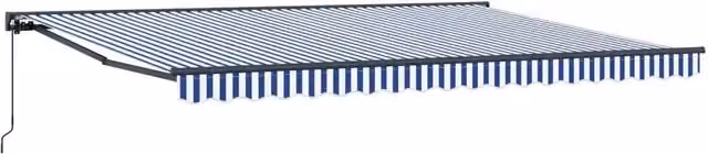 Tenda da Sole | Tenda retrattile manuale Blu e Bianco 4 x 2 m