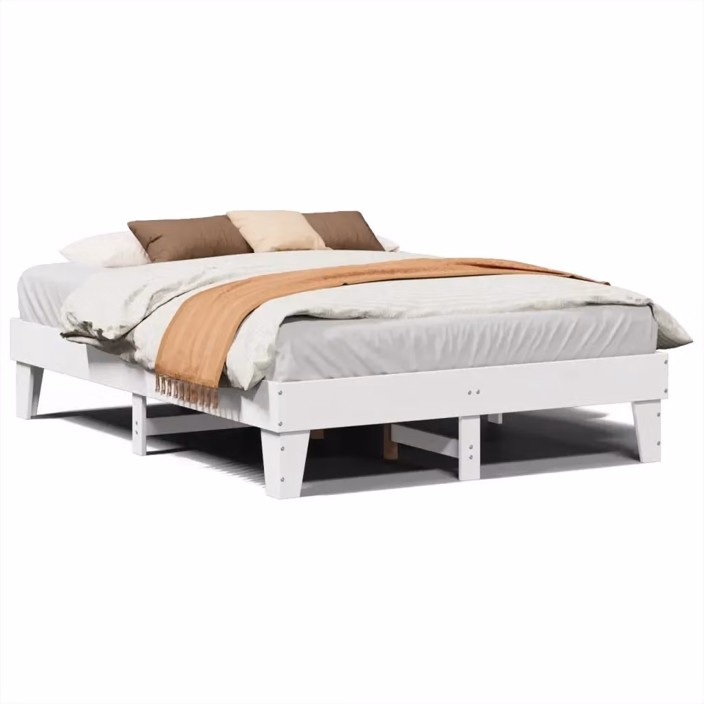 Struttura Letto Design Mania in Legno Massello di Pino Bianco con Doghe, L/P/H: 153.5 x 203.5 x 150 x 200 cm – 2