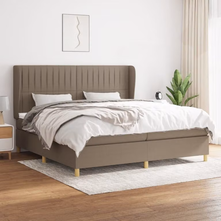 Maison Exclusive - Giroletto a Molle con Materasso Tortora 200x200 cm in Tessuto