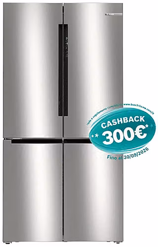 Frigorifero americano Bosch KFN96APEA Side by Side Inox Look con tecnologia No Frost, Wi-Fi e capacità netta di 605 l, L 91 cm x A 183 cm x P 73,1 cm