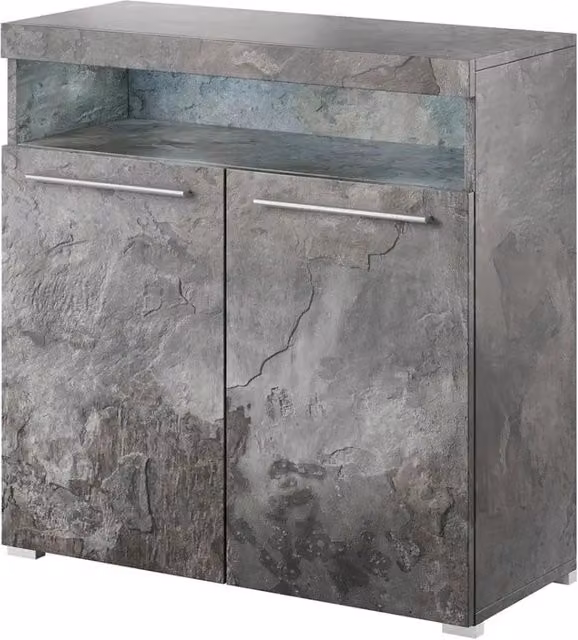 Buffet per soggiorno Meublorama collezione BOMBAY colore grigio effetto ardesia