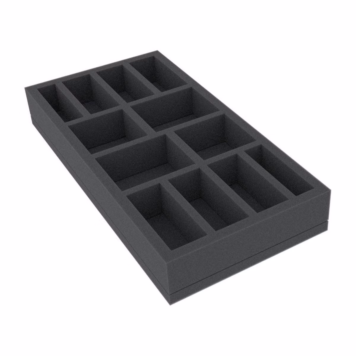 Inserto in schiuma 285x142x40 mm, 12 scomparti per accessori da giochi da tavolo