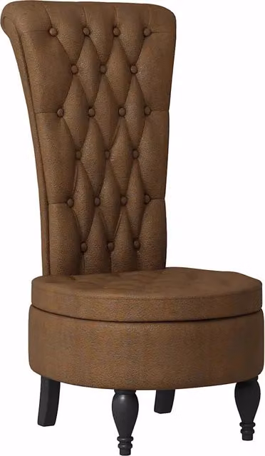 Poltrona Relax Slipper Design In Marrone con Braccioli e Struttura in Legno L: 56,5 cm, P: 70 cm, H: 110 cm – 1