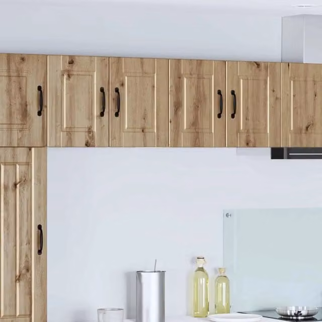 Set di 2 pensili da cucina vidaXL in legno rovere marrone con ante a battente e ripiani interni, L 60 cm x P 31 cm x H 40 cm – 1