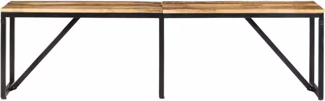 Panca in legno di mango e metallo stile industrial vidaXL, marrone, L 160 x P 35 x H 46 cm