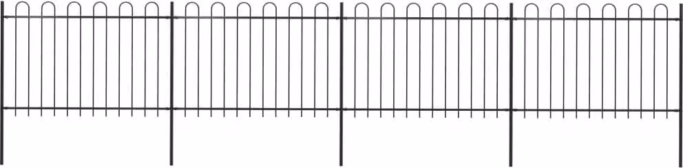 Maison Exclusive - Recinzione da Giardino con Parte Superiore ad Anello in Acciaio 714,5x120 cm Nero