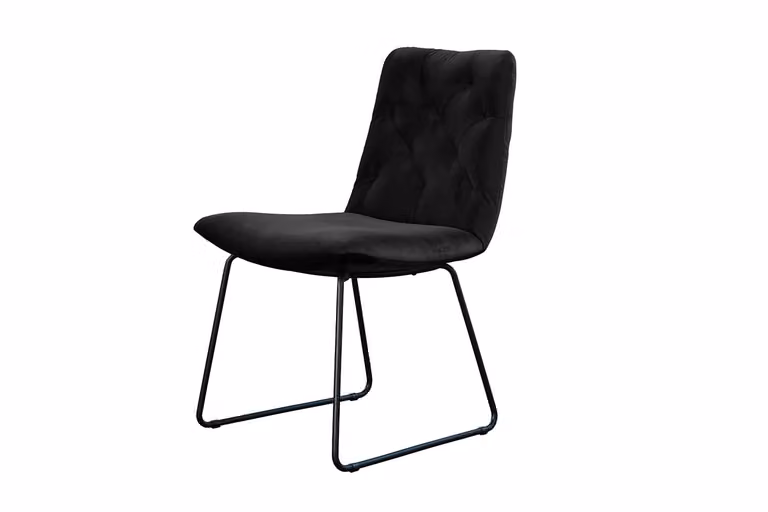 KAWOLA NEW CHARME sedia da pranzo Velvet nero