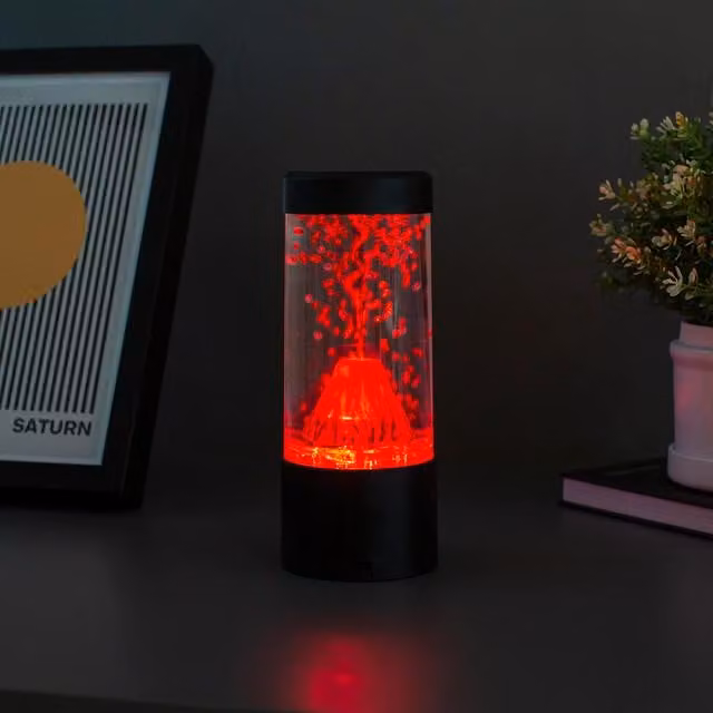 Lampada vulcano di lava, lampada da tavolo, lampada da scrivania, lampada notturna per la stanza dei bambini, rossa