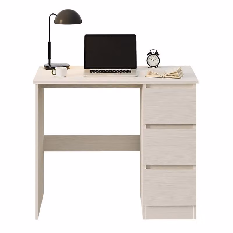 SCrivania per computer Tavolino bianco per ragazzi moderno con cassetti 90 cm