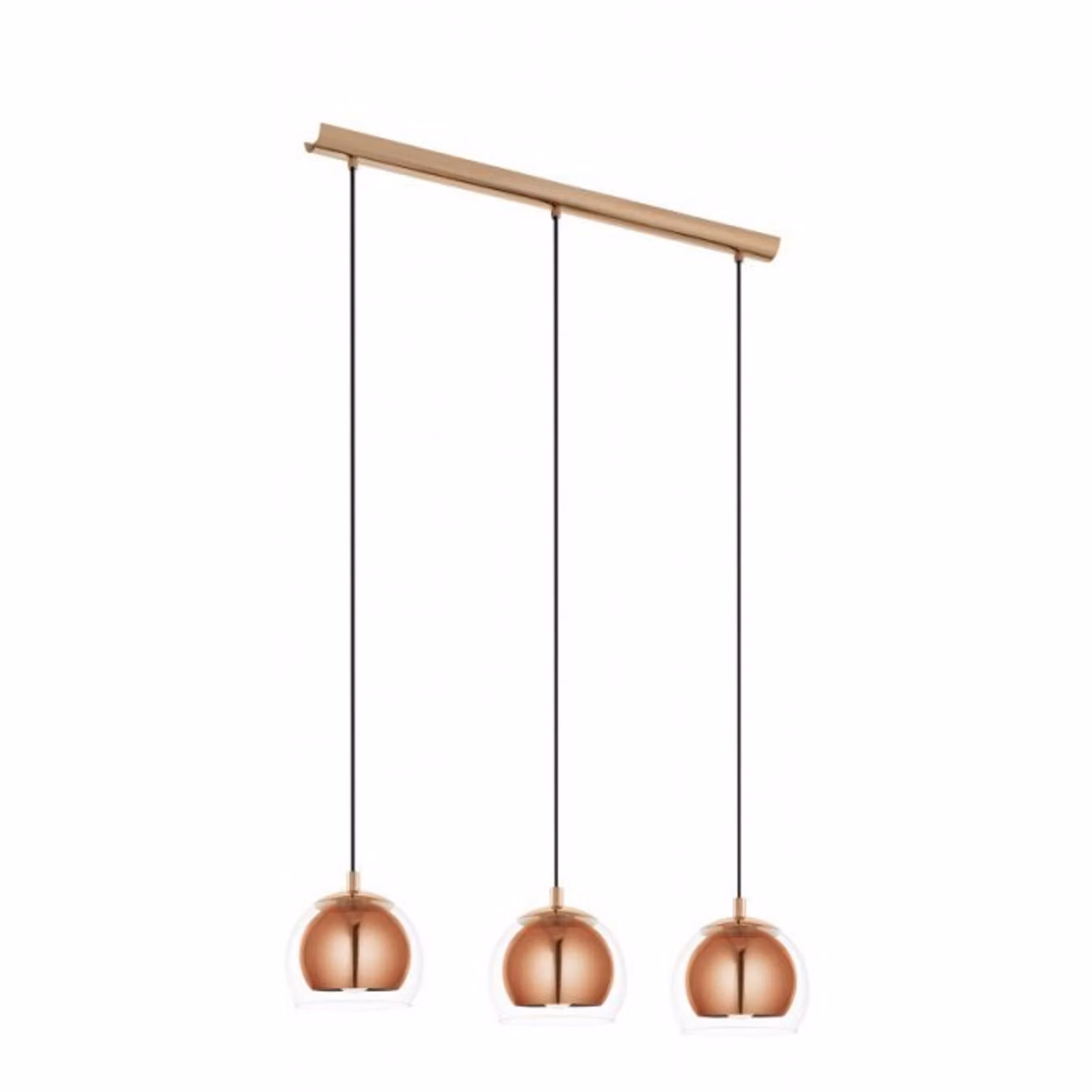Lampadario Contemporaneo Rocamar 3 Luci Acciaio Rame