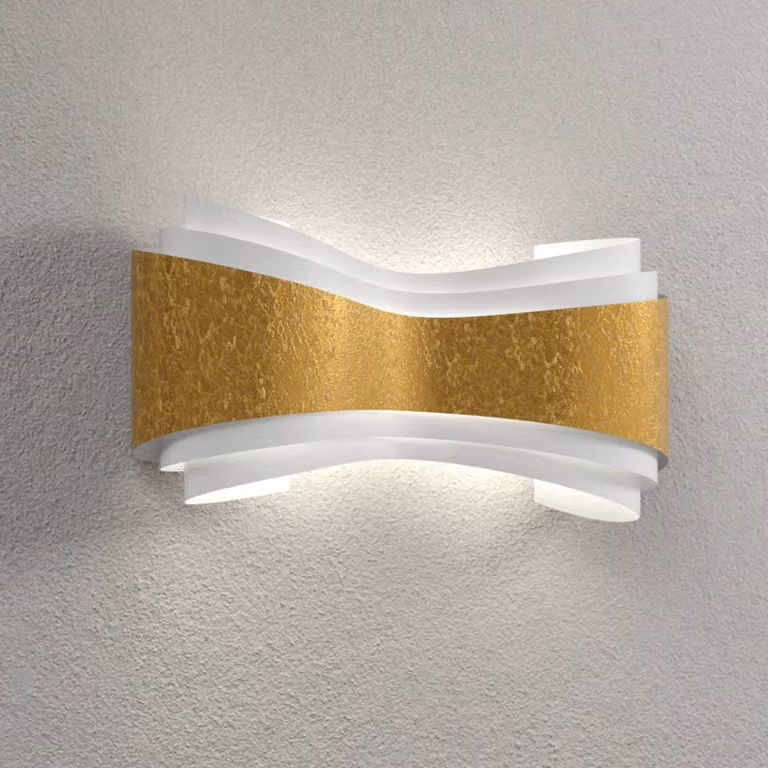 Selène Applique da parete di design IONICA, dimmerabile, Ottone / Oro, Corridoio, Metallo, Applique