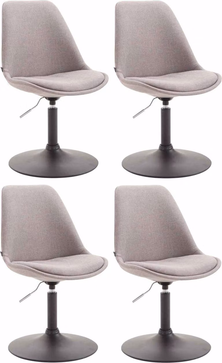 set di 4 sedie da pranzo - sedie da cucina - design moderno, seduta confortevole | colore: grigio | colore base: nero