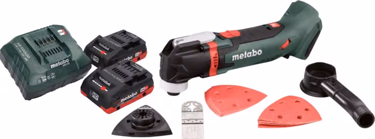 Multitool a batteria Metabo MT 18 LTX 18 V OIS / Starlock + 2 batterie LiHD da 4,0 Ah + caricabatterie