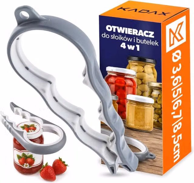 Apriapoli multifunzione 4 in 1 Kadax grigio e bianco con impugnatura ergonomica in plastica – 1