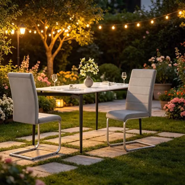 Set da 2 pezzi di sedie Cantilever REDOM con schienale alto in velluto grigio, L/P/H: 40 x 51 x 100 cm
