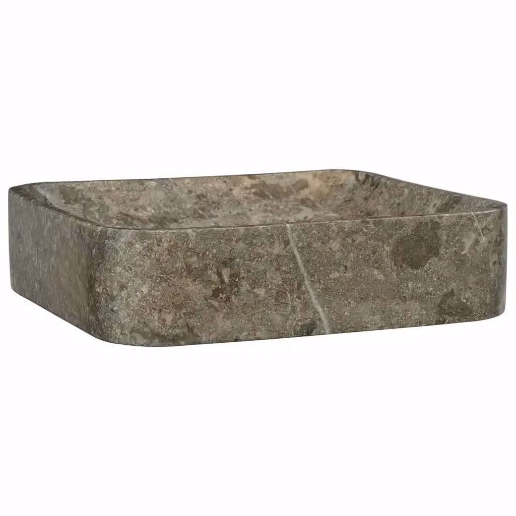 Lavandino in marmo grigio vidaXL L/P/H: 40 x 40 x 10 cm – 2