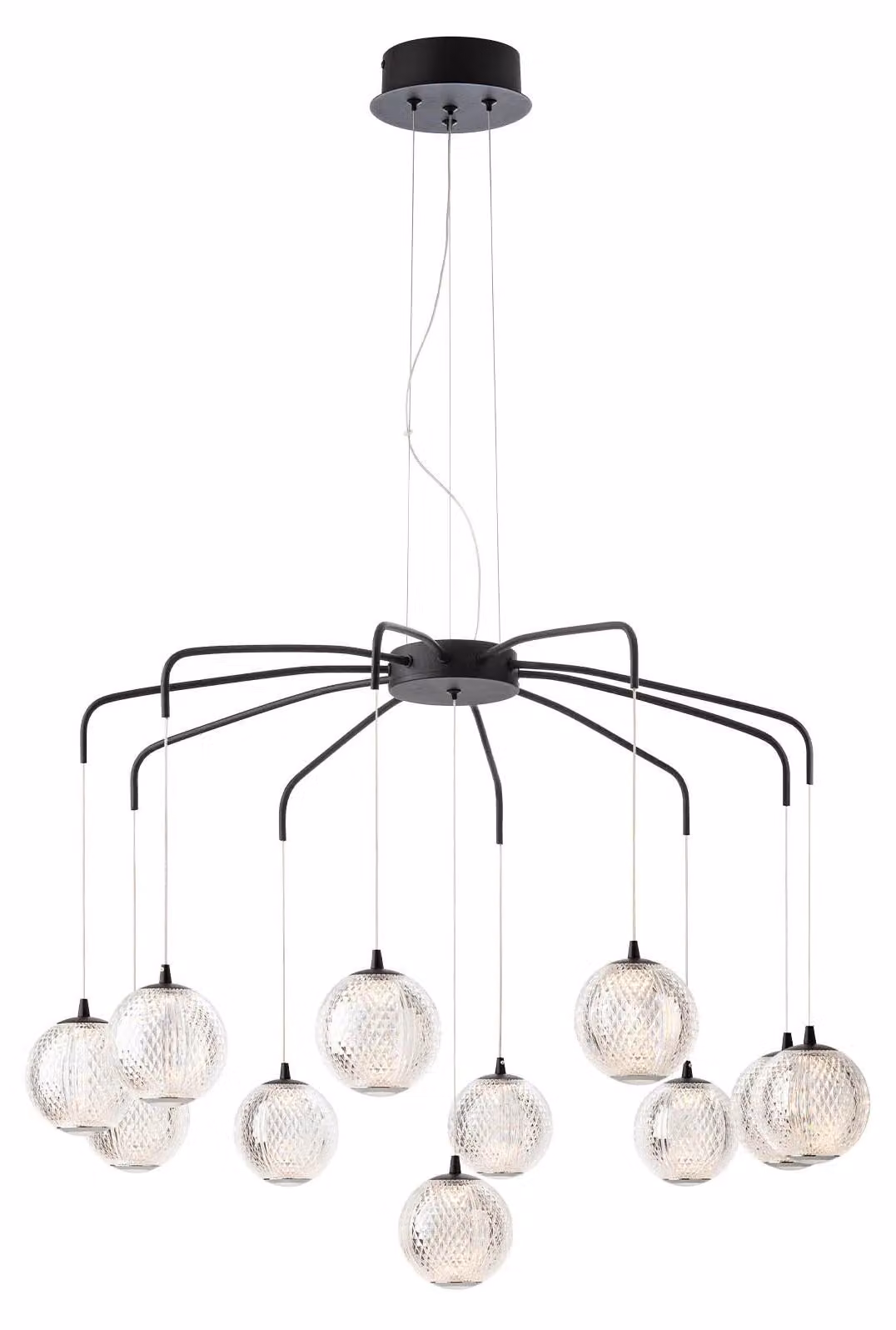 GIANET SU LED – lampada a sospensione, larghezza 80, altezza 151 cm – colore nero