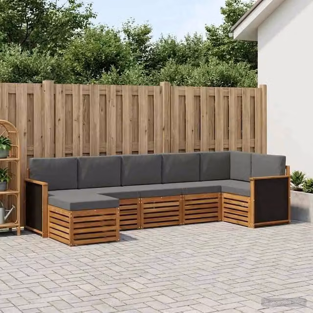 Set di divani da esterno 6 pz Naturale e Antracite 3384613