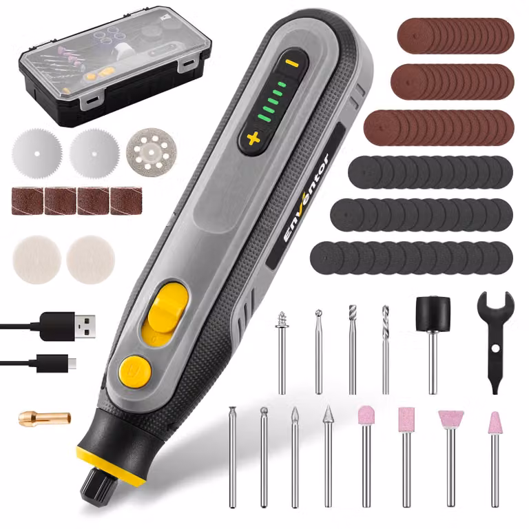 Trapano mini multifunzione - 4 Volt con 5 velocità - 105 accessori - Senza fili