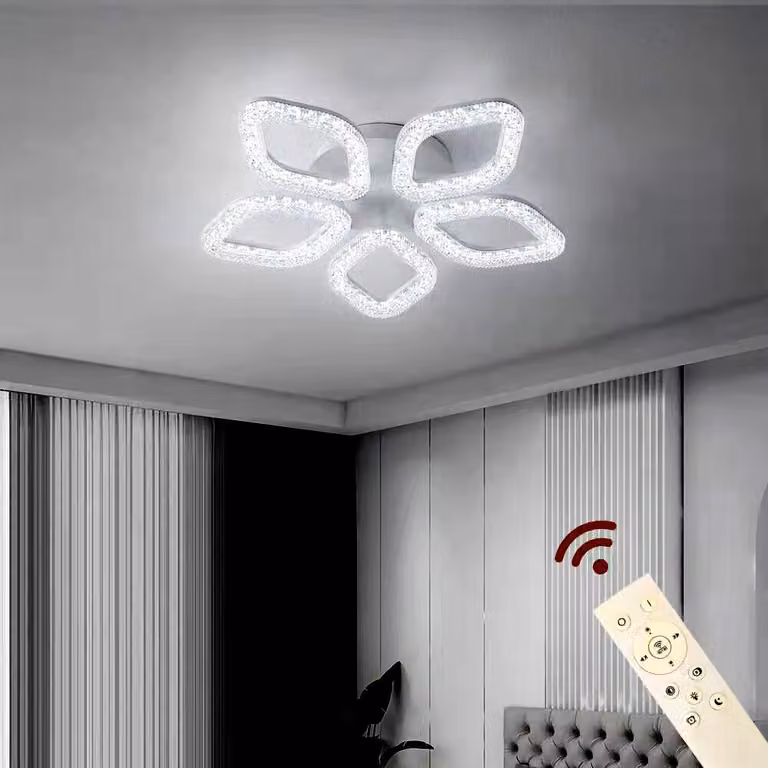 Lampada da soffitto LED XL-5, 56,5 cm. Lampada da soffitto, luce regolabile con telecomando. Possibilità di regolare il colore e l'intensità della luce, dimmerabile. Lampada LED per soggiorno, lampada da soffitto