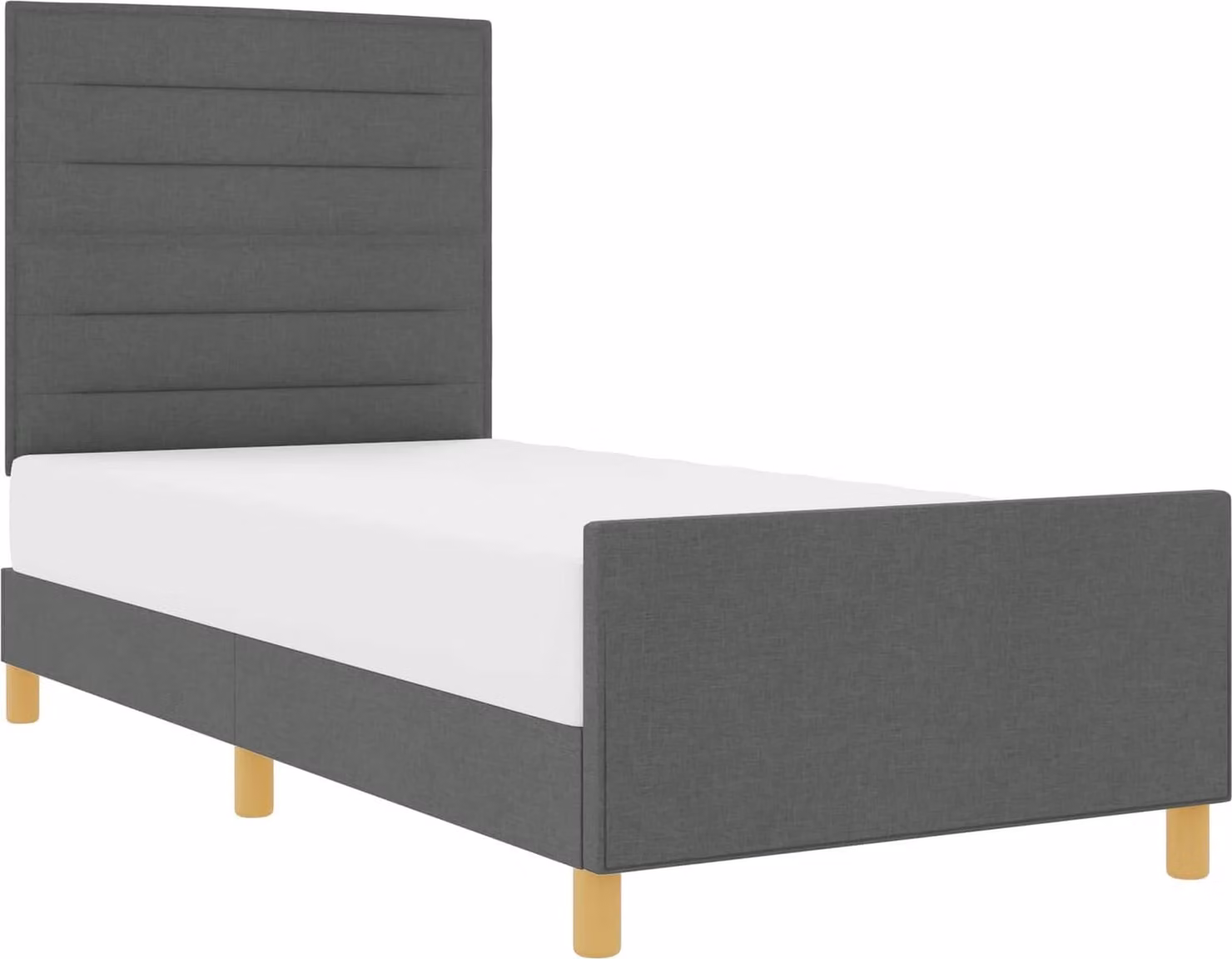 Struttura del letto Grigio scuro 80 x 200 cm Tessuto