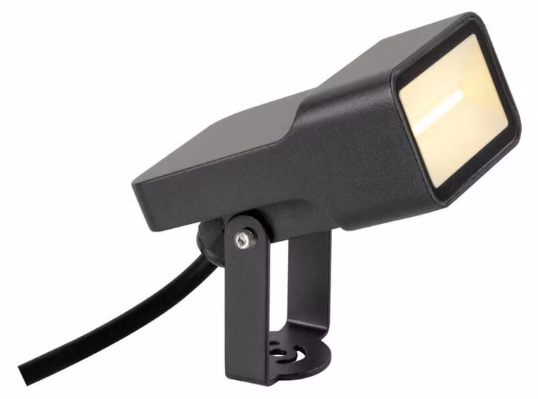 SLV BIG WHITE SYNA WIDE, lampada da terra con picchetto, 3000 K, 115°, IP65, quadrata, nera 1008479