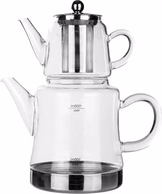 Teapot in vetro - capacità 450 ml - adatto per piastre a gas e elettriche