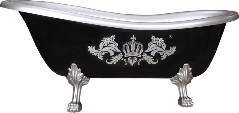 Pompöös by Casa Padrino vasca freestanding Deluxe di Harald Glööckler nero/argento 1560 mm con piedini a forma di leone color argento
