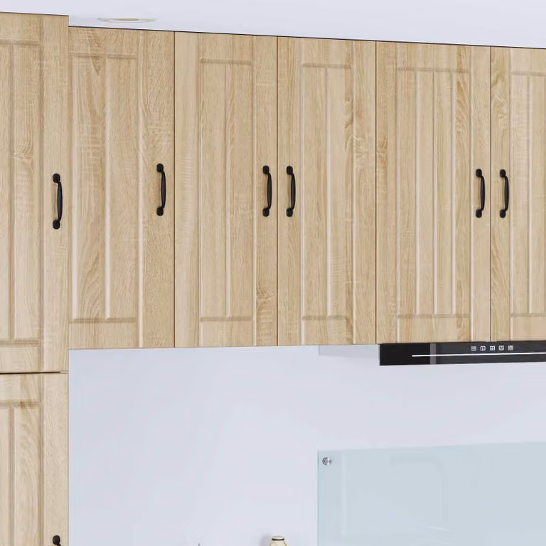 vidaXL Mobile in vetro da parete LUCCA Rovere Sonoma 60 x 31 x 80 cm
