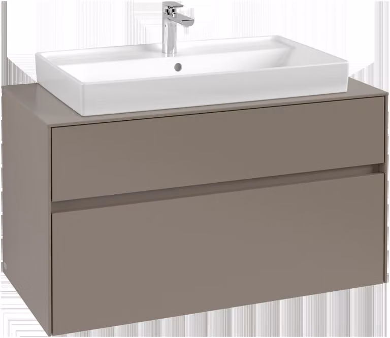 Villeroy & Boch Collaro Meuble sous-lavabo, lavabo au centre, montage mural, 2 tiroirs, 1000x548x500mm, C02000AA, C02000AA