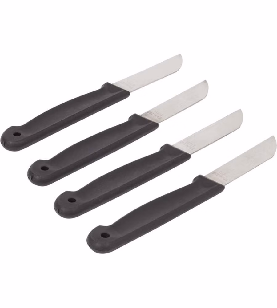 Set di 4 Coltelli da Cucina Cuisine Elegance in Acciaio Inox con Impugnatura Ergonomica in Plastica Nera