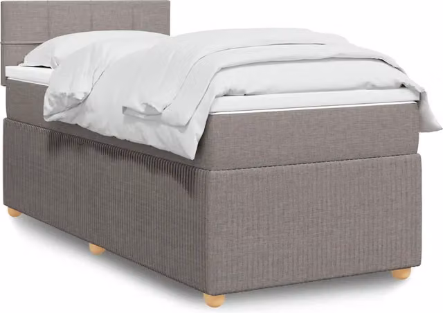 Letto Ibrido con Materasso e Struttura Imbottita vidaXL, Colori Beige, Bianco o Grigio, L/P: 100 x 200 cm