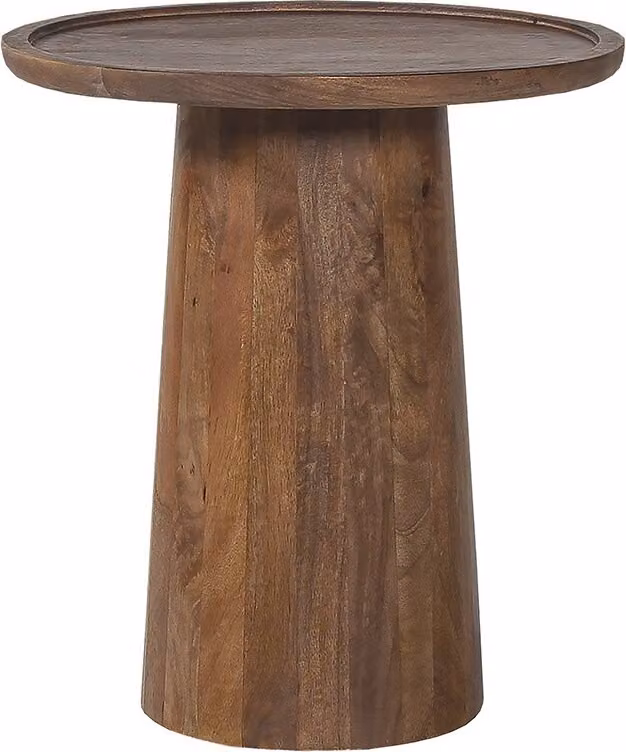 Tavolino rotondo in legno massiccio collezione JAKARTA - Stile etnico e design - Diametro 45cm
