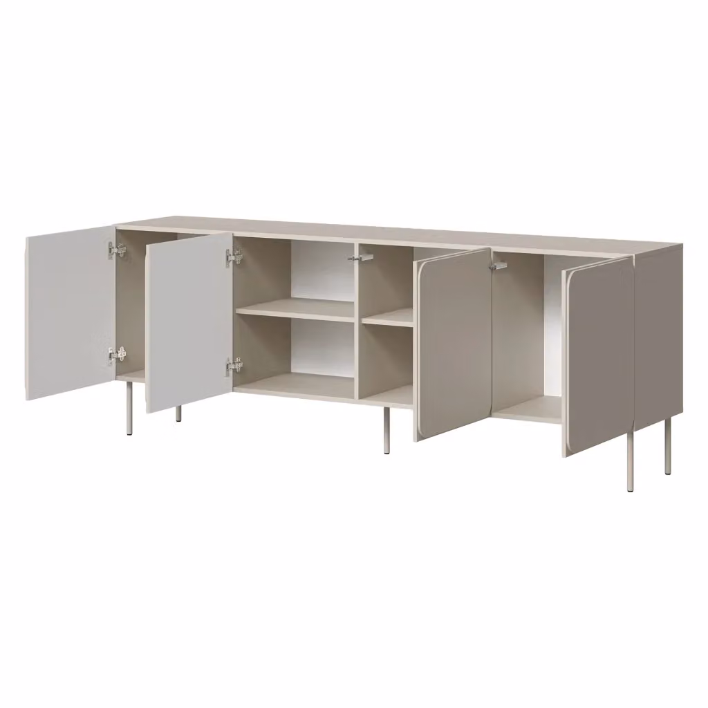 Madia Canino DMORA Credenza Moderna con 2 Ripiani Beige L: 200 cm, P: 42 cm, H: 75 cm – 2