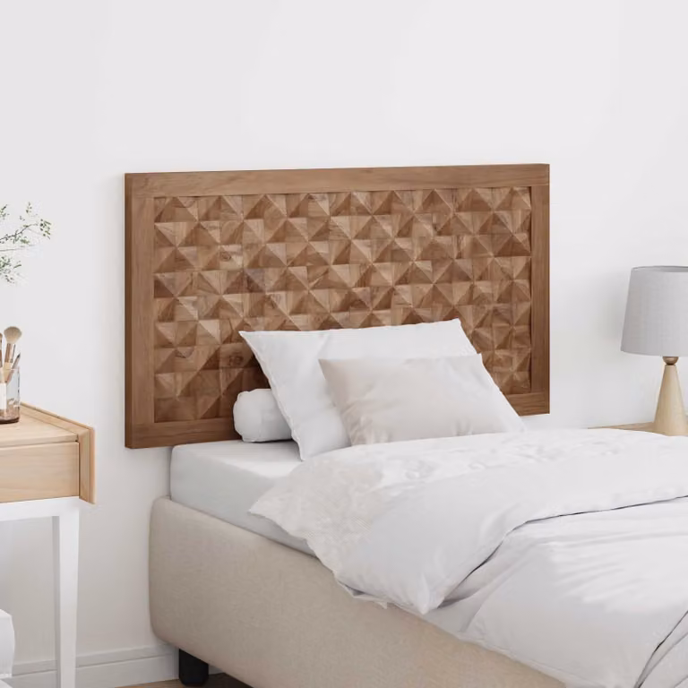 Testiera del letto vidaXL in legno di teak solido naturale stile rustico marrone L: 100 cm, H: 55 cm, P: 7,08 cm