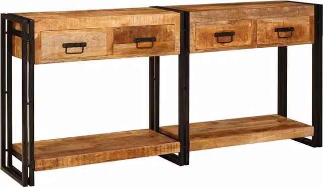 Tavoli consolle 2 pz Marrone 161 x 33 x 75 cm 3324223