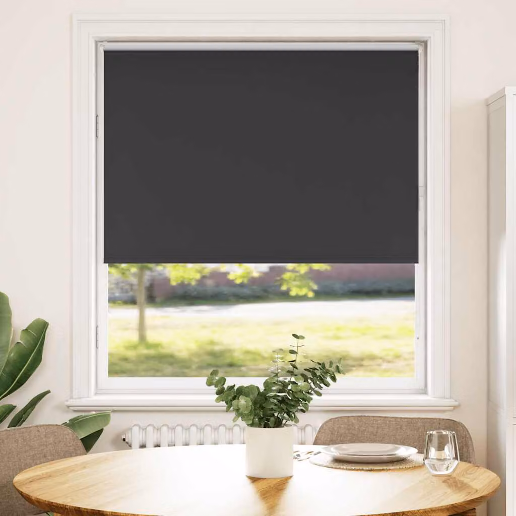 Tenda a Rullo Oscurante vidaXL in Poliestere, Colore Antracite o Nero, L: 110 cm, H: 130 cm