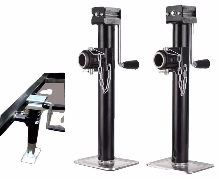 Sollevatore per rimorchi, portata 800 kg, altezza regolabile 530–900 mm, diametro del tubo 57 mm, piastra di base 200 x 150 mm, peso 7,4 kg