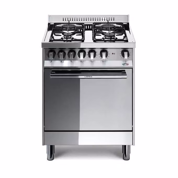 Lofra M65GV Cucina a Gas con 4 Fuochi e Forno Ventilato con Grill Classe A in Acciaio Inox Argento L/P/H: 90 x 60 x 50 cm – 2