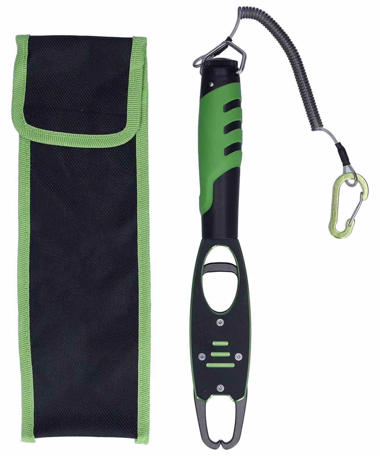 Inovra - Pinza per pesci in alluminio aeronautico sostenibile - Manico in gomma - Attrezzo per la pesca - Borsa per il trasporto - Cordino elastico resistente - Resistente alla corrosione - Pinza per pesci
