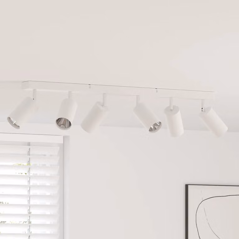 vidaXL Faretto da soffitto regolabile in metallo Bianco L 73 cm x P 6 cm x H 16 cm