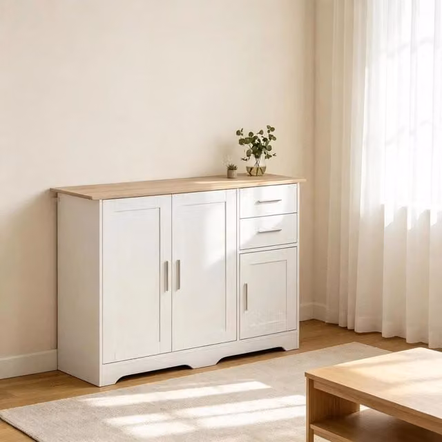 Elegante consolle, versatile credenza con ante, moderno mobile contenitore, pratico mobile da soggiorno con ampio spazio contenitivo (solo con mobile